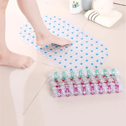 PVC Anti-slip Bath Mat with Suction Cup Soft Shower Mat Massage Anti-slip Bath Home Bathroom Accessories