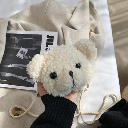 Cute Bear Plush Shoulder Bag For Children Kids Cartoon Messenger Bags kawaii Plush Purses little Girls Stuffed Animals Backpack
