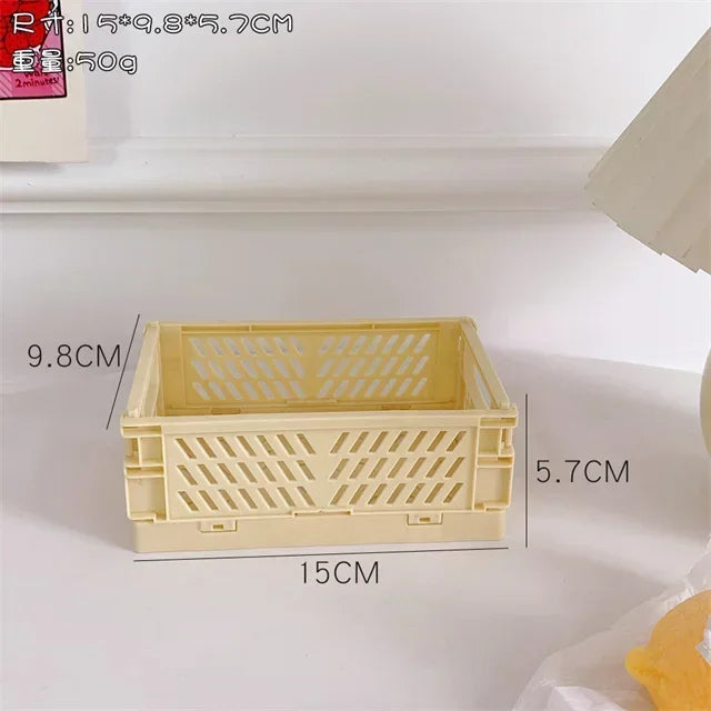 6 Color Foldable Storage Baskets Student Desktop Holder Tape Stationery Cosmetic Storage Box Home Office Organizer Container