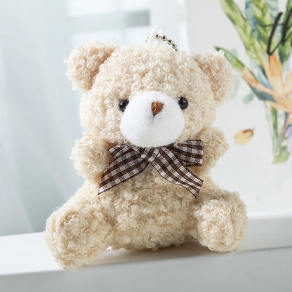 1Pcs Cute Teddy Bear Pendant Plush Doll Little Bear Doll Small Doll Bag Soft Cute Accessories Keychain Female
