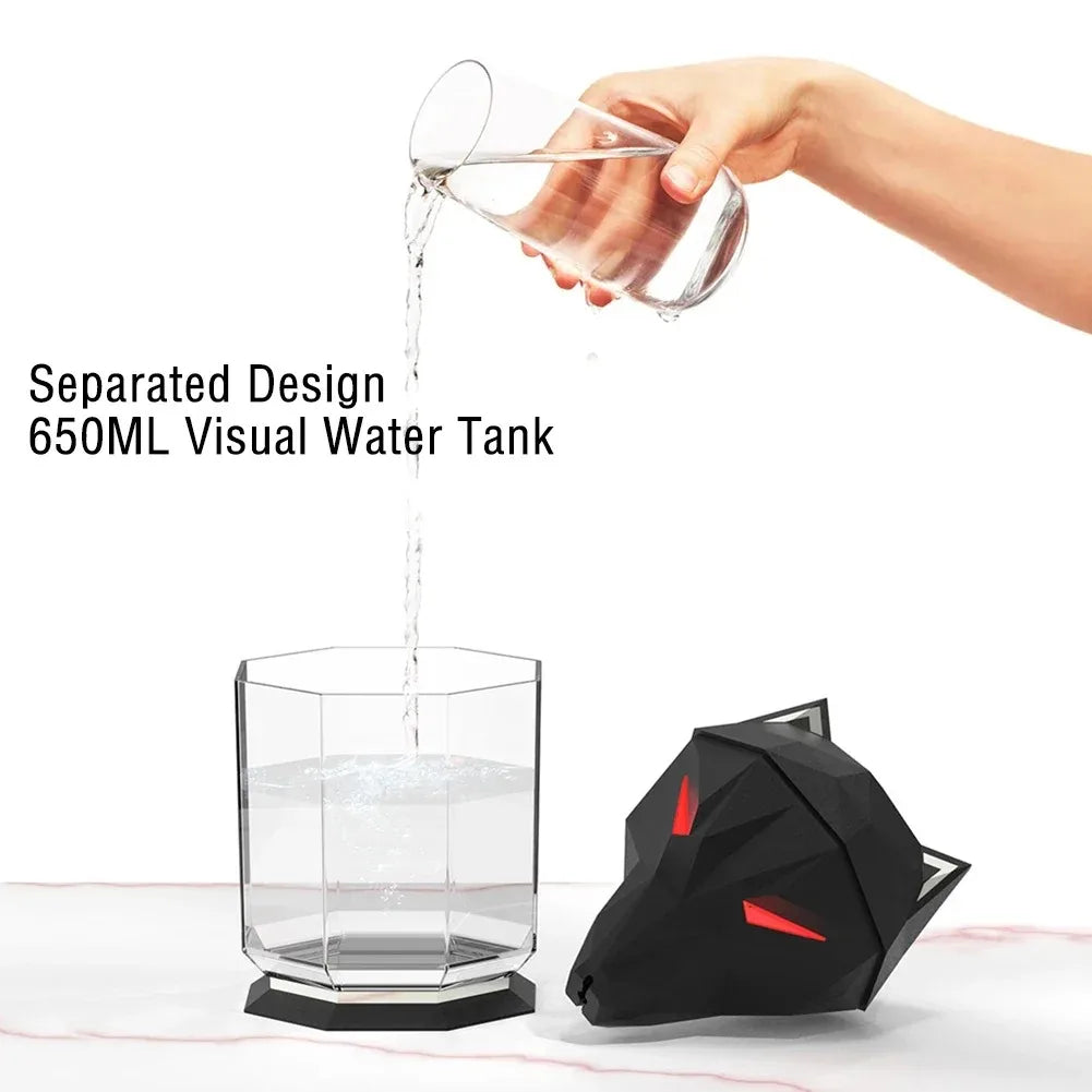 600ml air humidifier USB electric essential oil diffuser portable cold fog spray with LED light, suitable for home office