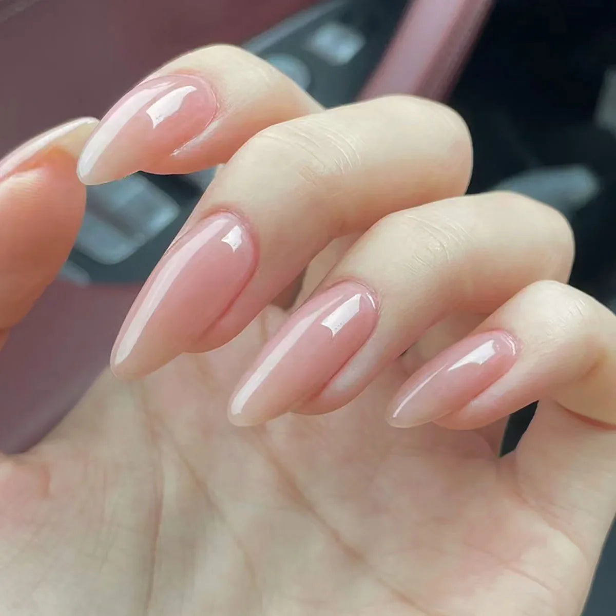 24PCS stiletto false nail tips Mid-length Gradients press on nails wearable full cover fashion false fingernails patch for girls
