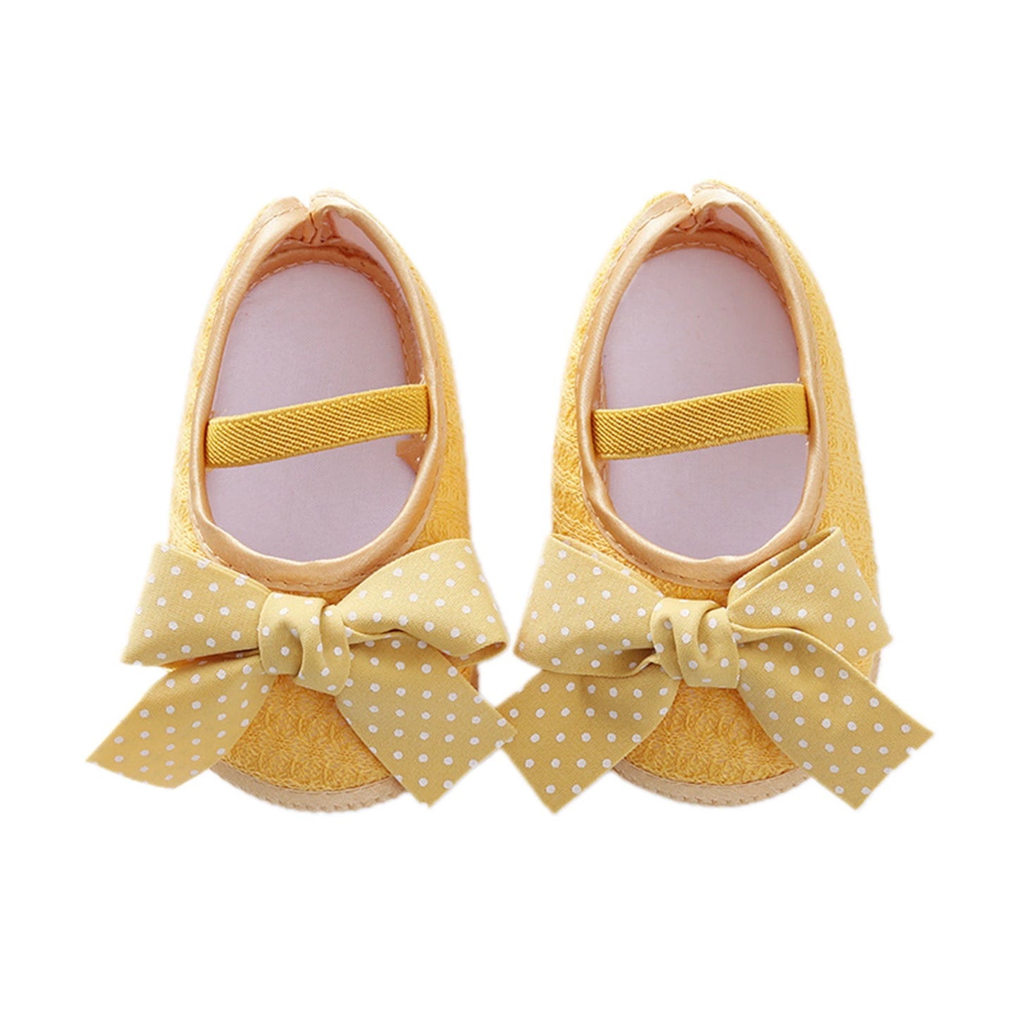 Newborn Toddler Baby Girls Flat Shoes, Soft Sole Bowknot Elastic Band Non-slip Indoor Outdoor Toddler Shoes