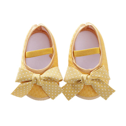 Newborn Toddler Baby Girls Flat Shoes, Soft Sole Bowknot Elastic Band Non-slip Indoor Outdoor Toddler Shoes