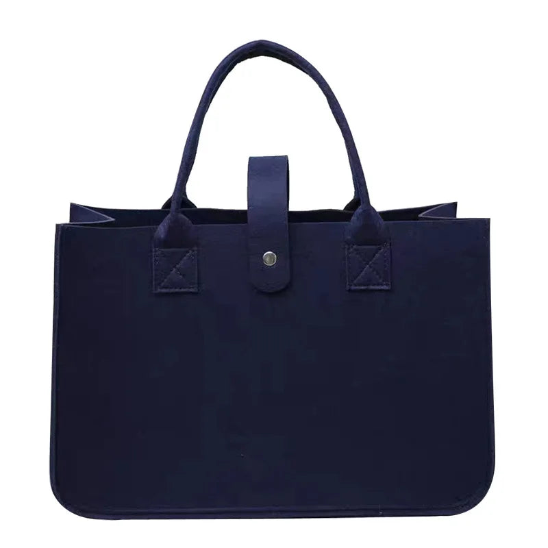New Fashion Women Bag Felt Cloth HandBag Female Large Capacity Totes Ladies Solid Color Travel Shopping Bags Purses bolso mujer