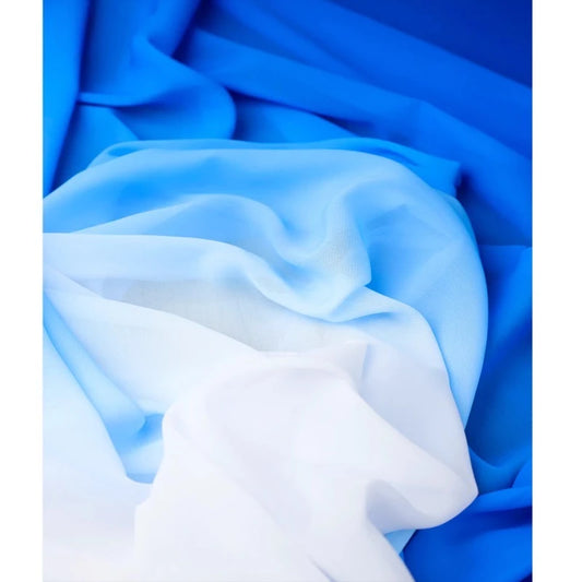 Blue Gradient Chiffon Fabric Semi-transparent By The Meter for Clothing Dress Hanfu Diy Designer Cloth Sewing Soft Fine Black