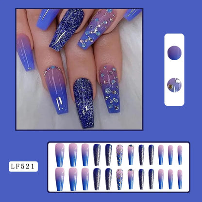 Luxury Designed Reusable Pink Nude False Nails Short Custom Acrylic Press On Nails Artificial Nails With Glue For Woman And Girl