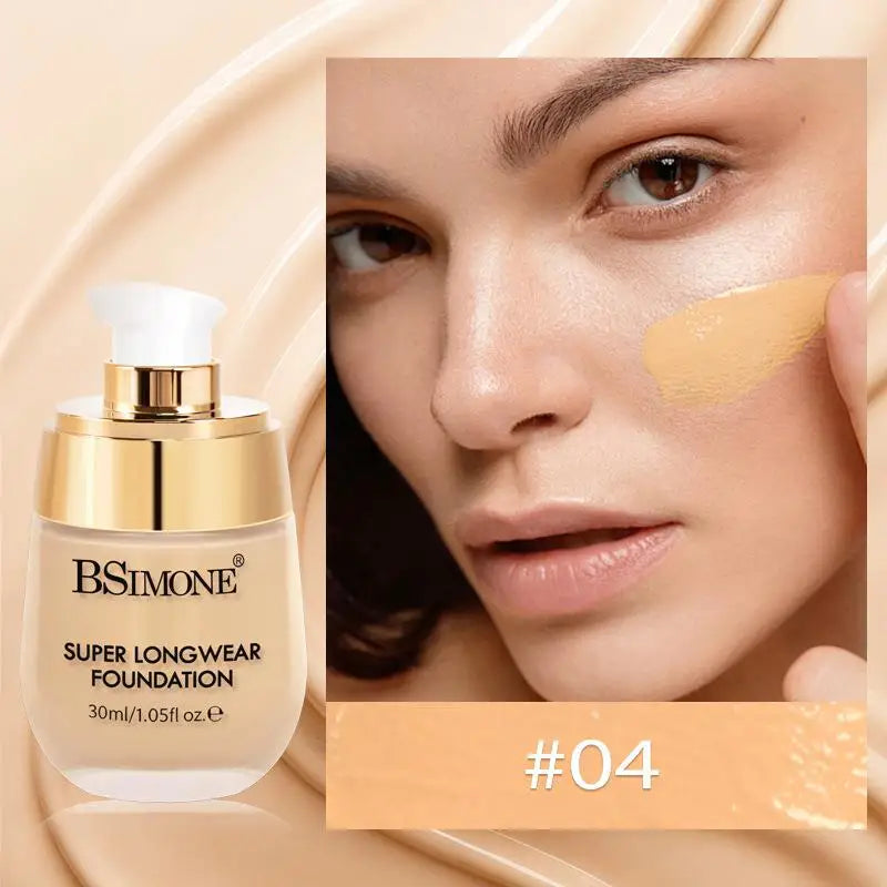 BSIMONE 30ml Liquid Foundation, Moisturizing And Long-Lasting, Natural Finish For Bright, Even Skin Tone