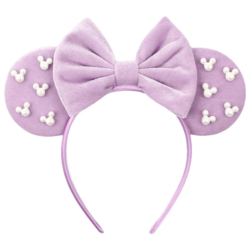 New Trendy Mouse Ears Headband Mickey 3.3"Velvet For Girls Soft Bow Hairband Halloween Festival Party Trip DIY Hair Accessories