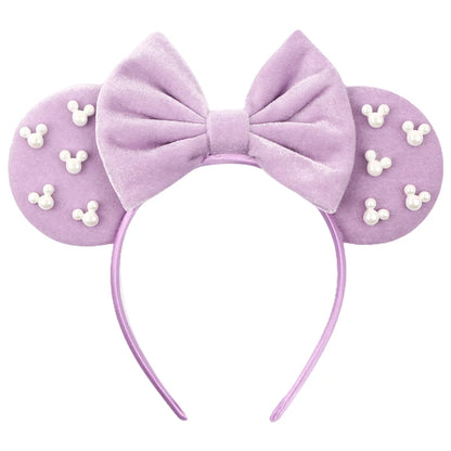 New Trendy Mouse Ears Headband Mickey 3.3"Velvet For Girls Soft Bow Hairband Halloween Festival Party Trip DIY Hair Accessories