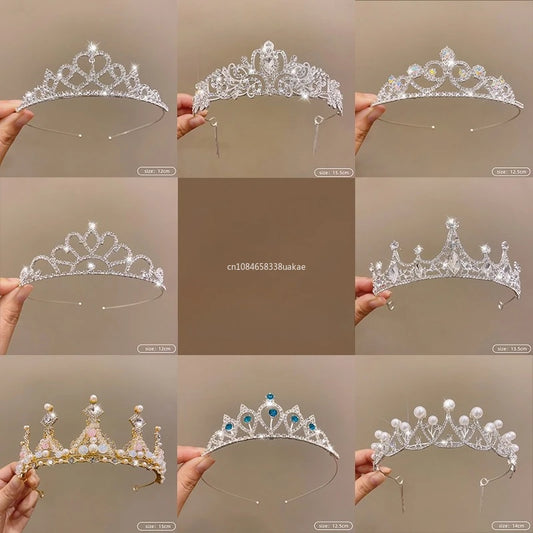 Silver Color Crystal Tiaras and Crowns Rhinestone Prom Diadem Crown Tiara for Women Bride Bridal Wedding Hair AccessoriesJewelry