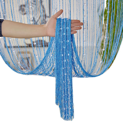 Crystal Beaded String Curtains Screen String Divider Blind Flash Line Shiny Tassel String Door Curtain for Living Door Window