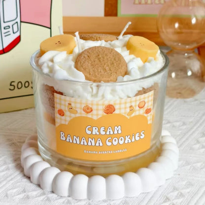 Handmade Fruit Cream Cup Scented Candle Set - Strawberry Blueberry Banana Fragrance Ornament Gift