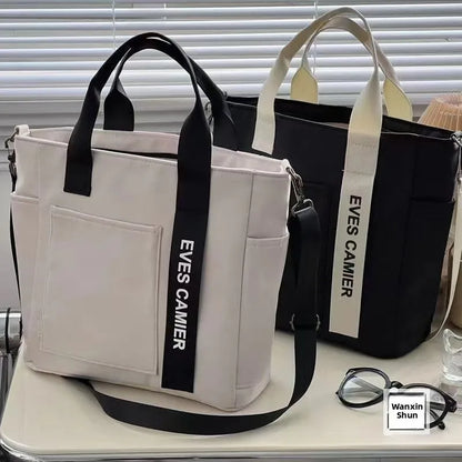 New Design Waterproof Canvas Tote Bag Stylish Shoulder Crossbody Handbag Lunch Box Bag Large Oxford Cloth Unisex Spring Fashion