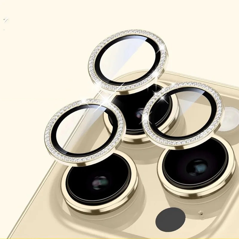 Bling Glitter Diamond Camera Lens Protector Case For iPhone 17 16 15 14 13 12 11 Pro Max Plus Sreen Protectors Film For iPhone17
