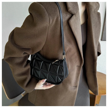 New Solid Color Casual Women's Handbags Shoulder Bag with Niche Retro Design Fashionable and Trendy Leather Crossbody Bags