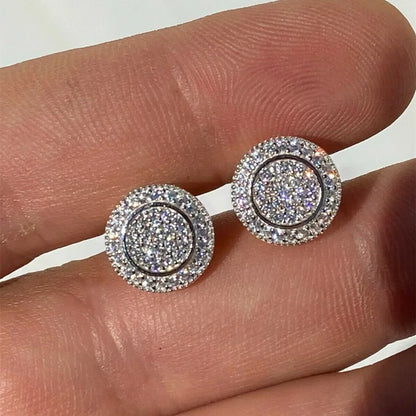 2026 Dainty Small Round CZ Stud Earrings for Women Simple and Elegant Daily Wear Ear Piercing Accessories Statement Jewelry