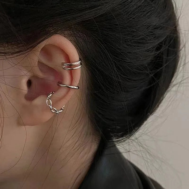 3-9 Pairs Heart Butterfly Drop Earrings Set Big Circle Piercings Earrings Jewelry for Women Imitation Pearl Hoop Cute Ear Buckle