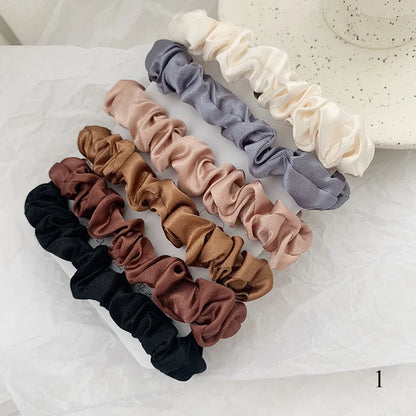 3/6Pcs/Set Silk Hair Scrunchies Elastic Hair Bands Women Elegant Headwear Hair Ties Ponytail Holder Sweet Hair Rope Rubber Bands