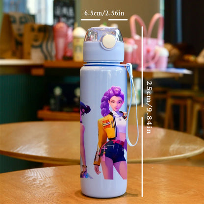 3D Printed Kpop Demon Hunters Cartoon Water Bottle –Portable Fashion Cup-700ML Milk Juice Cup Drinking for Outdoor Travel