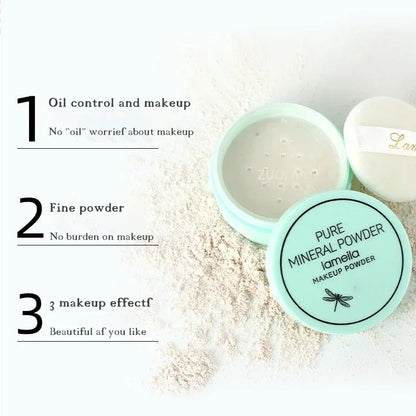 3 Colors Makeup Loose Powder Transparent Natural Face Finishing Powder Professional Oil-control Waterproof Matte Setting Powder