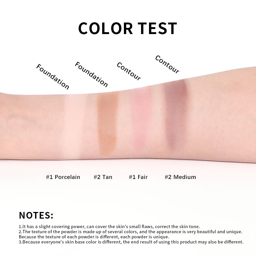 Baked Powder Foundation Oil Control Setting Makeup Pressed Powder Cake Bronzer Glow Face Contouring Shimmer Contour