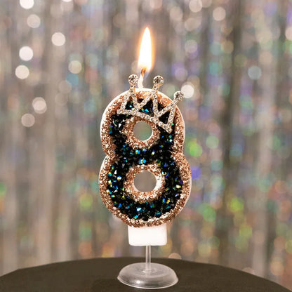 Birthday Digital Candles Number Candle Top of Cake Crown Cake Topper Baby Shower Decor Birthday Party Supply свечи для торта