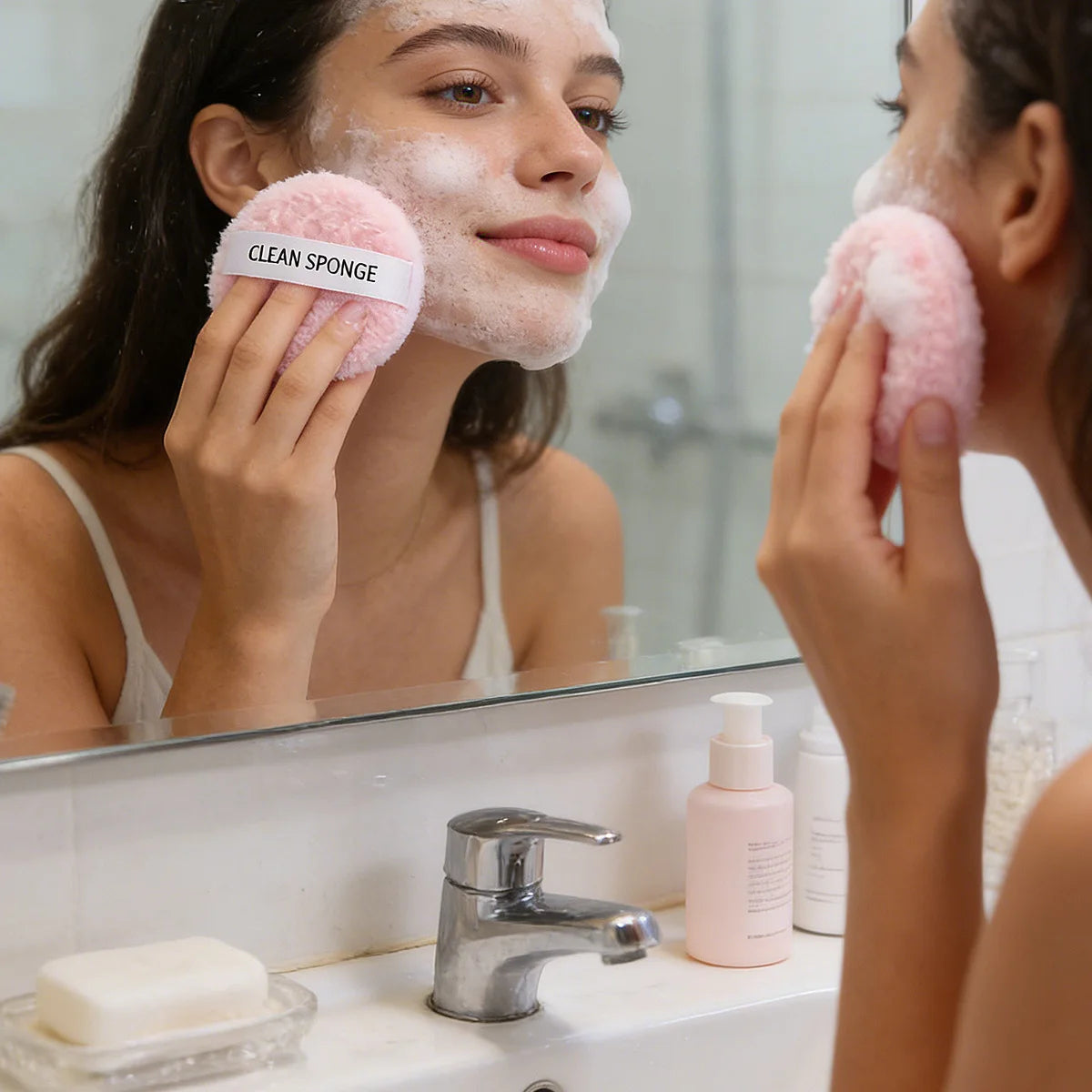 Large Combination Beauty Tools Set Face Washing Makeup Sponge Full Set Pink Cosmetic Brush Set for Ordinary People