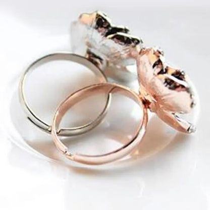 Hot Sale Fashion Jewelry Rings  Black Rose Flower Opening Rings Index Finger Adjustable Rings For Woman Girls Gift