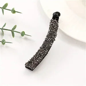 Elegant Rhinestones Banana Clip Sparkling Crystal Pearl Ponytail Holder Twist Hairpin Women Girls Summer Daily Party Hairpiece