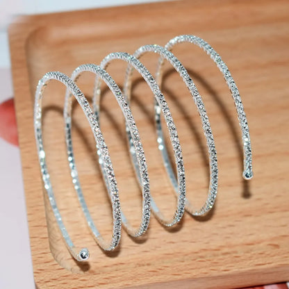 Rave Rhinestone Multilayer Arm Chain Arm Adornment Jewelry Spiral Bracelet Bright Coiled Snake Bracelets Women