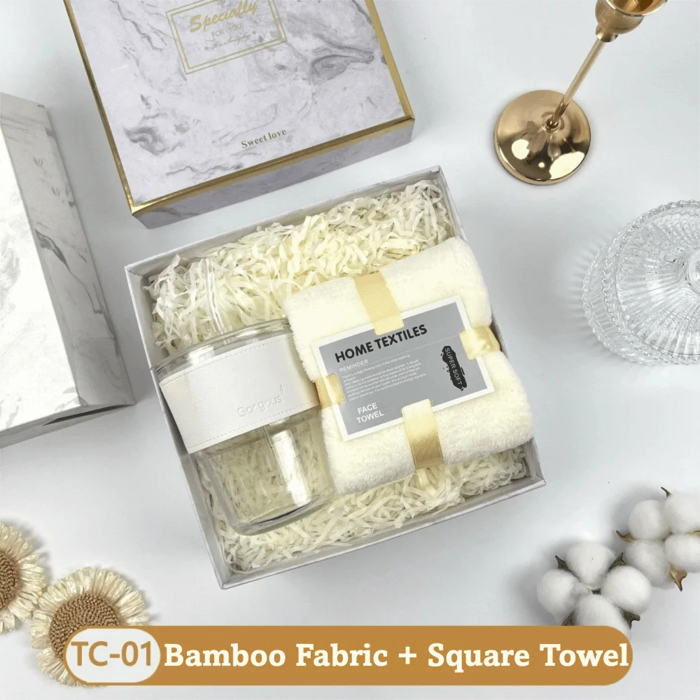 3IN1 Souvenir Gift Set Stylish Design Fan/Towel/Cup Practical Gift Sets with Paper Bag Portable Gift Box Set Personalized Gifts