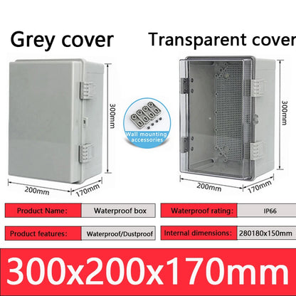 IP66 ABS plastic PC enclosure with hinge latch lock outdoor distribution box waterproof electrical junction box instrument box