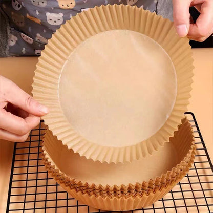 100/50/20PCS Air Fryer Paper Trays Airfryer Baking Paper Molds Square Round Oil-proof Air Fryer Disposable Cooking Paper Liner