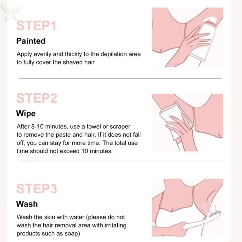 Gentle Non-Irritating Hair Removal Cream Smooth Whitening Depilatory Cream Skin Care Painless Women Men