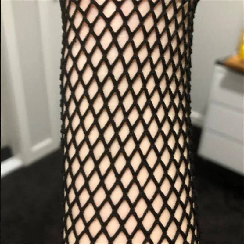 Stylish Long Black Fishnet Gloves Womens Fingerless Gloves Girls Dance Gothic Punk Rock Costume Fancy Gloves Summer Arm Warmer
