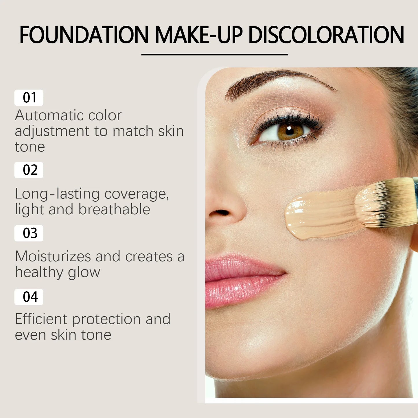 West Month Color Changing Face Foundation Matte Finish Moisturizing High Coverage Makeup Base Long-Lasting Waterproof Foundation
