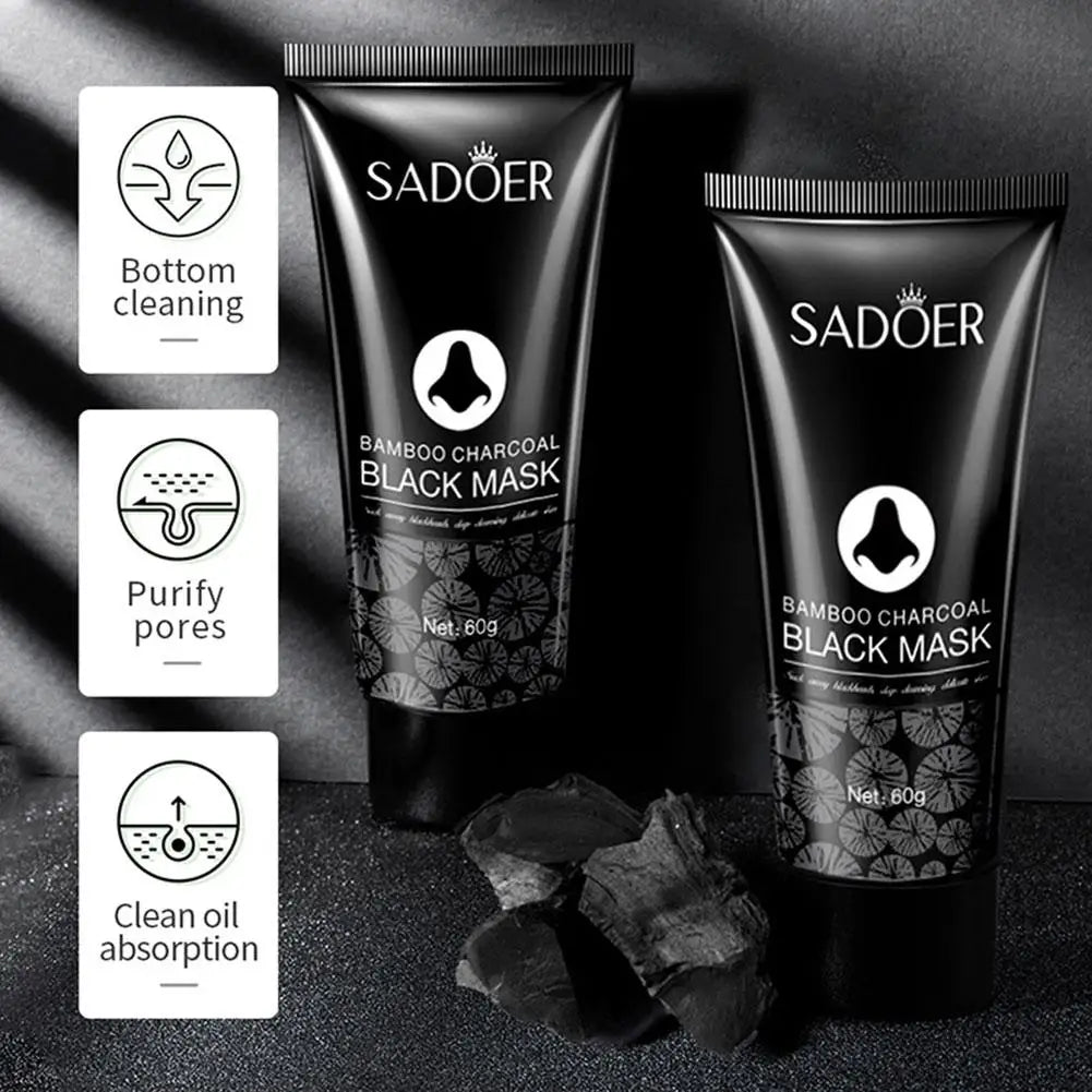 New High-end Deep Cleansing Black Mask Bamboo Charcoal Blackhead Remover Face Mask Skin Care Peal-off Nose Mask 60g