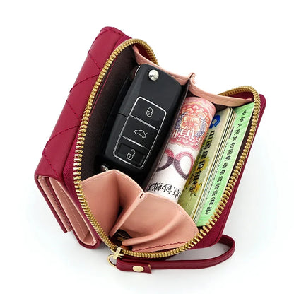 Women's Luxury Designer Pink Kawaii Coin Purse Small Leather Wallet for Ladies