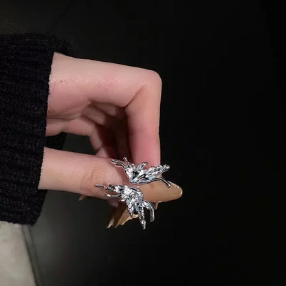 Y2k Irregular Open Rings Crystal Heart Bow Snake Finger Rings for Women Girls Kpop Sweet Trendy Aesthetic Jewelry Gift Wholesale