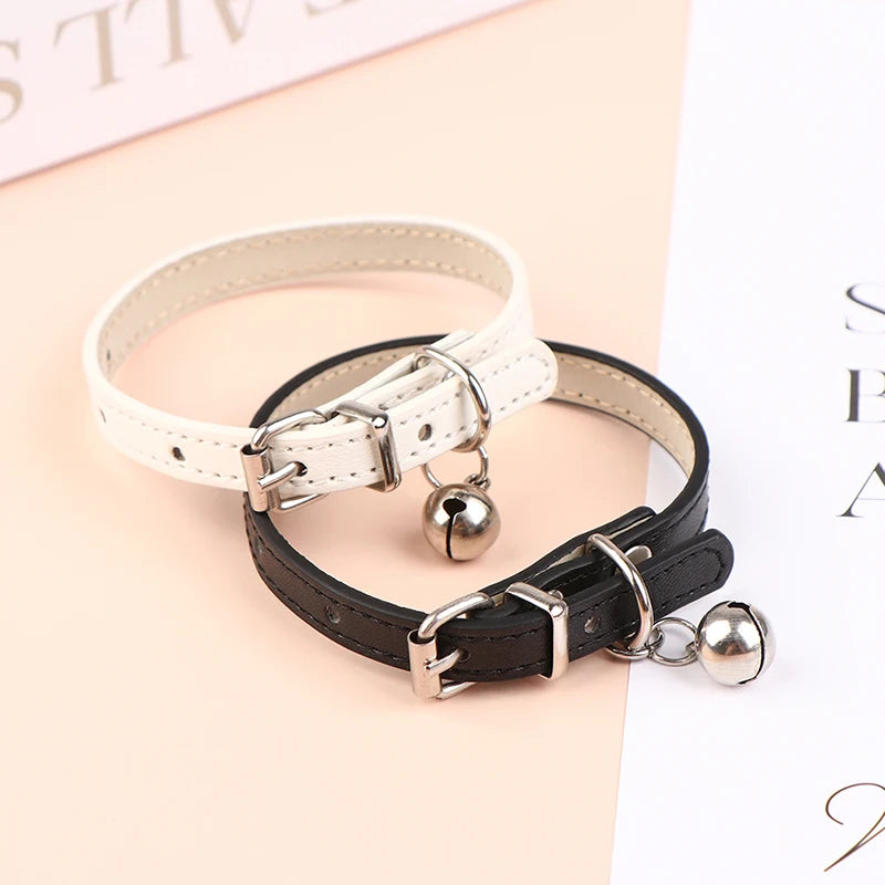 1Pcs Black/White 20cm Cotton Doll Leather Collar Bell Star Idol Doll Accessories Photo Props