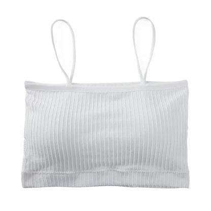 Summer Tube Bras For Women Sexy Seamless Underwear Crop Tops Sexy Lingerie Silky Bandeau Bra Removable Pads Intimates