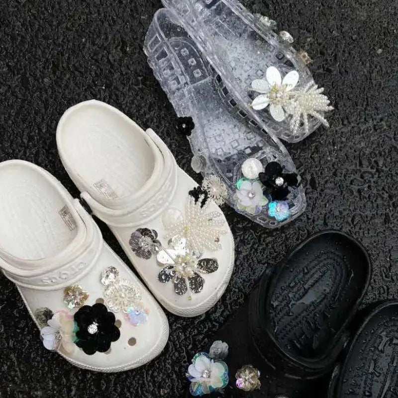 Crystal Flower Shoe Clips Shoes Accessories Tassel Pendant Flower Shoe Buckles Cool Show Sweet Fashion Shiny Shoe Ornaments
