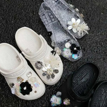 Crystal Flower Shoe Clips Shoes Accessories Tassel Pendant Flower Shoe Buckles Cool Show Sweet Fashion Shiny Shoe Ornaments