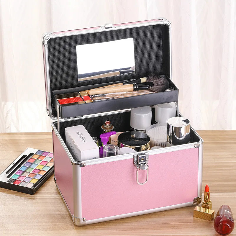 Makeup Box Large Capacity Professional Makeup Artist Portable Double Cosmetic Organizer