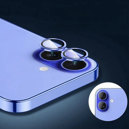 Aluminum Metal Ring Camera Protector For iPhone 17 17Air Rear Lens Tempered Glass Cover For iPhone 16 16Plus Lens Protective Cap