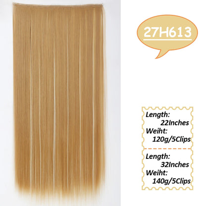 NICESY Synthetic Long Wavy 5 Clips Hair Extensions 22Inch/32Inch Clip On Hair Extensions High Tempreture Fake For Women