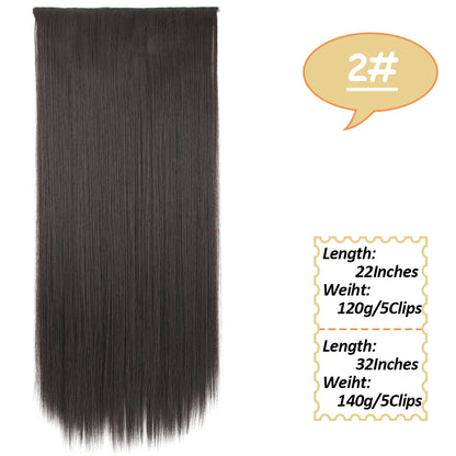 NICESY Synthetic Long Wavy 5 Clips Hair Extensions 22Inch/32Inch Clip On Hair Extensions High Tempreture Fake For Women