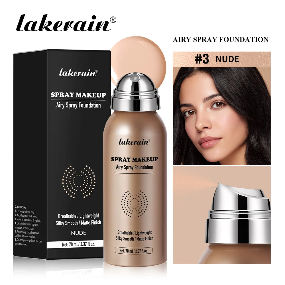 Airy Foundation Spray Waterproof Sweat-resistant Natural Silky Matte Finish Even Skin Tone Breathable Foundation Make-up Spray