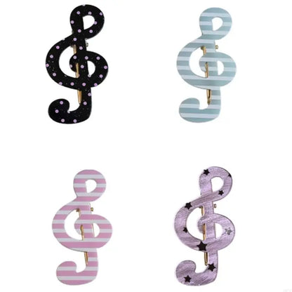Stylish Striped Star Musical Note Resin Hair Clip Elegant Barrettes Daily Hairpin For Women Girls Fashion Accessories